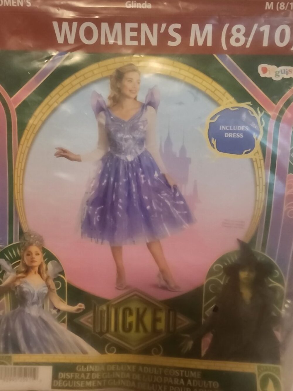 NIP Wicked GLINDA Deluxe Halloween Costume size M 8/10 Party Dress